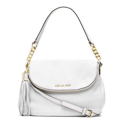 michael kors leather white bag|Michael Kors shoulder bag white.